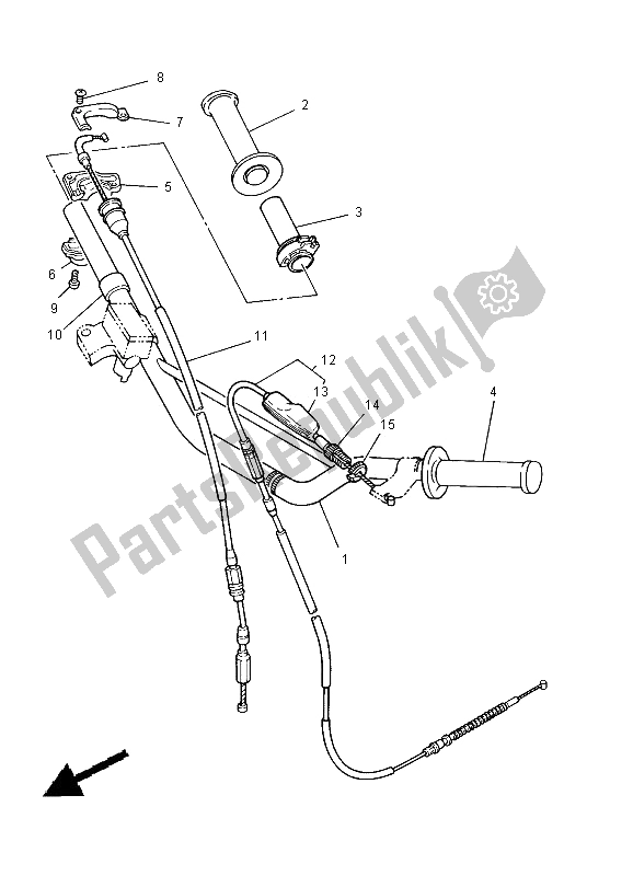 All parts for the Steering Handle & Cable of the Yamaha YZ 80 SW LW 2000