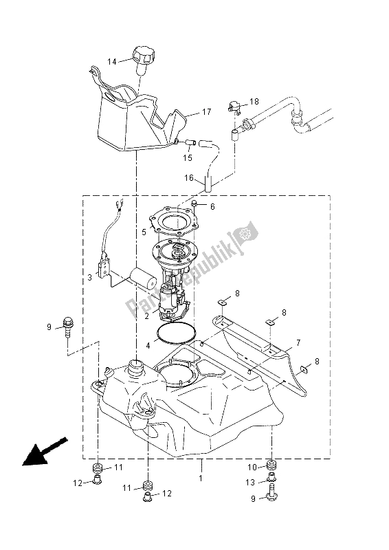 Tutte le parti per il Serbatoio Di Carburante del Yamaha YP 400R 2015