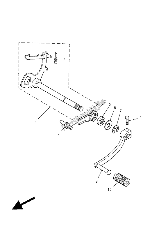 All parts for the Shift Shaft of the Yamaha PW 80 2000