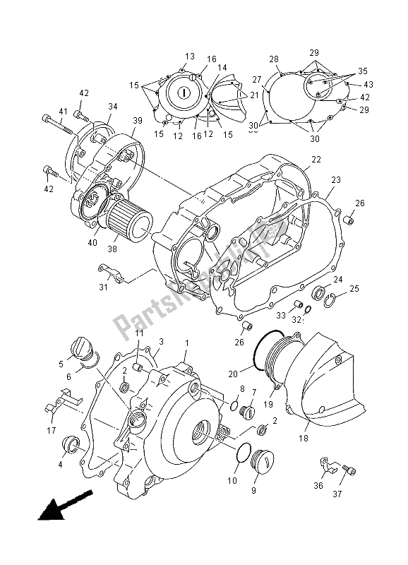 Tutte le parti per il Coperchio Del Carter 1 del Yamaha XVS 650 Dragstar 2000