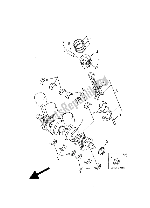 Tutte le parti per il Albero Motore E Pistone del Yamaha FZS 600 2000