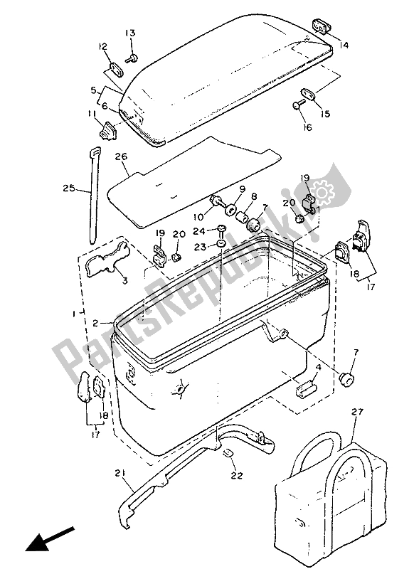 Todas as partes de Alforje 2 do Yamaha XVZ 13 TD Venture Royal 1300 1991