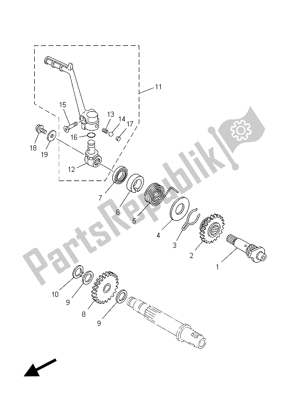 Wszystkie części do Rozrusznik Yamaha YZ 85 LW 2015