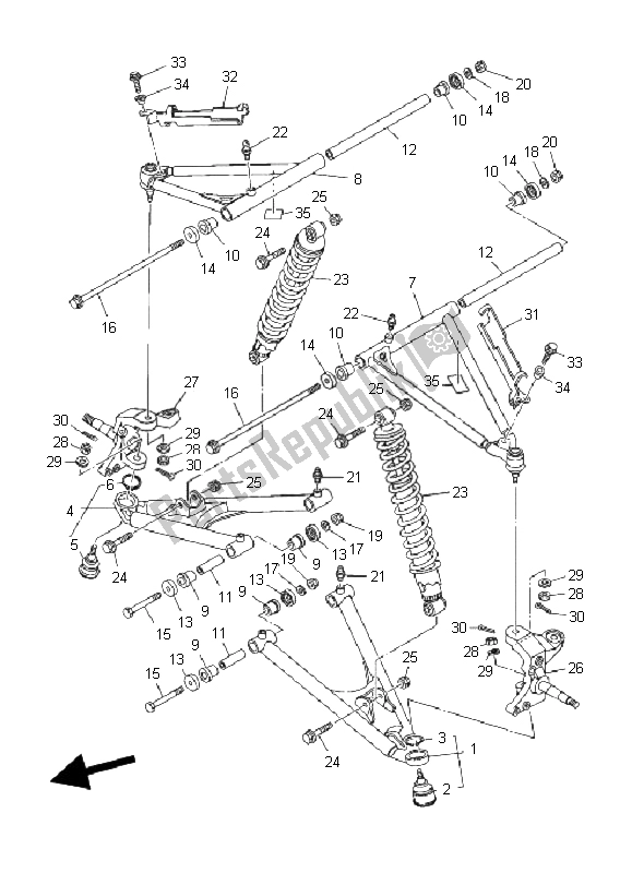 Toutes les pièces pour le Suspension Avant Et Roue du Yamaha YFM 660R 2002