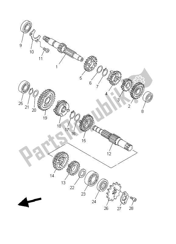 Todas las partes para Transmisión de Yamaha TT R 125 SW LW 2002