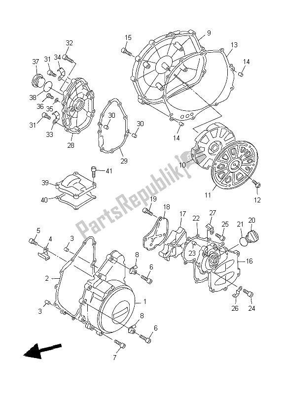 Tutte le parti per il Coperchio Del Carter 1 del Yamaha FJR 1300 2004