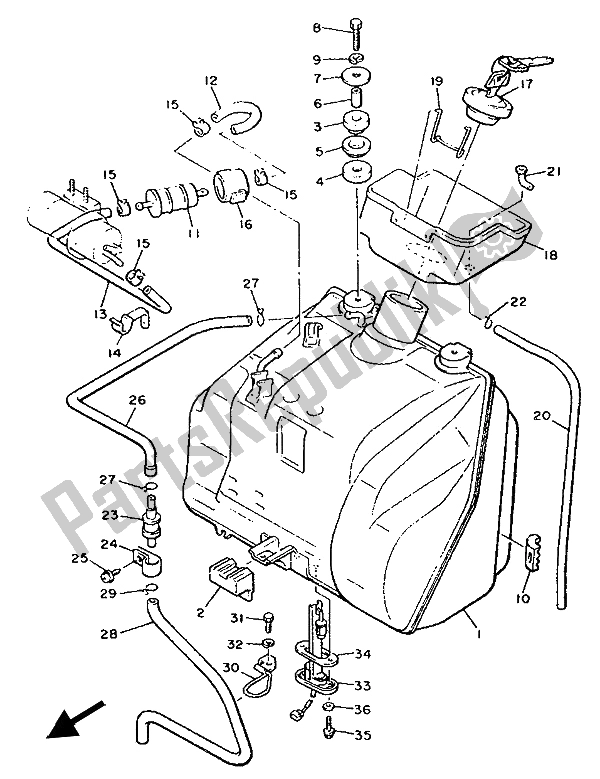 Todas las partes para Depósito De Combustible de Yamaha V MAX 12 1200 1993