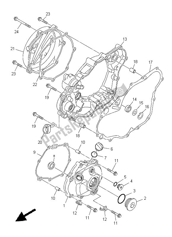 Tutte le parti per il Coperchio Del Carter 1 del Yamaha YZ 250F 2015