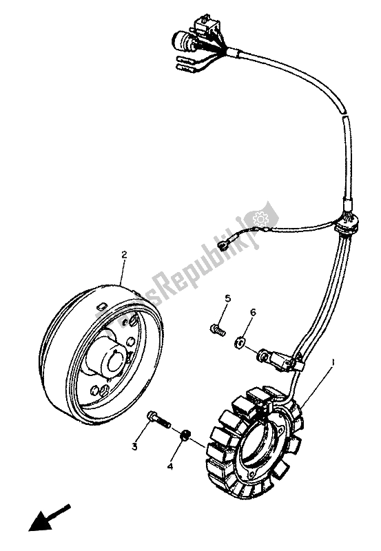 All parts for the Generator of the Yamaha XT 600K 1994