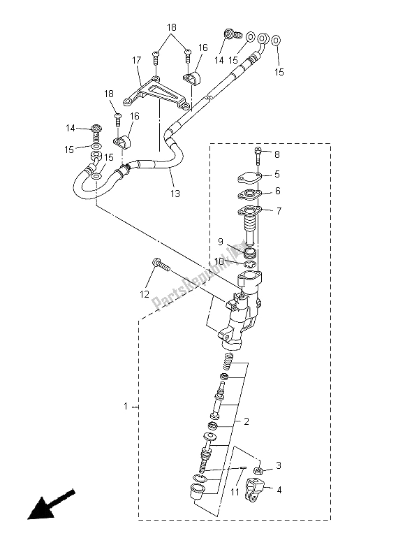 Wszystkie części do Tylny Cylinder G?ówny Yamaha WR 250X 2014