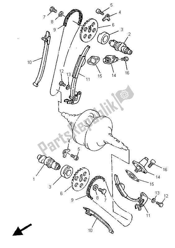 Tutte le parti per il Albero A Camme E Catena del Yamaha XV 250 S Virago 1997