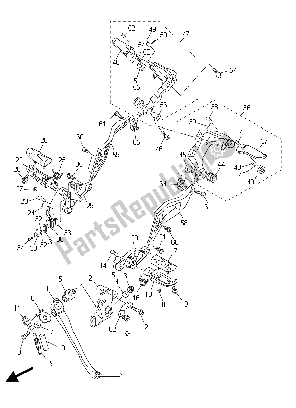 Toutes les pièces pour le Support Et Repose-pieds du Yamaha VMX 17 1700 2015