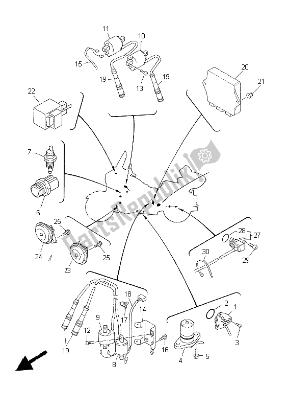 Toutes les pièces pour le électrique 2 du Yamaha XVZ 13 TF 1300 1999