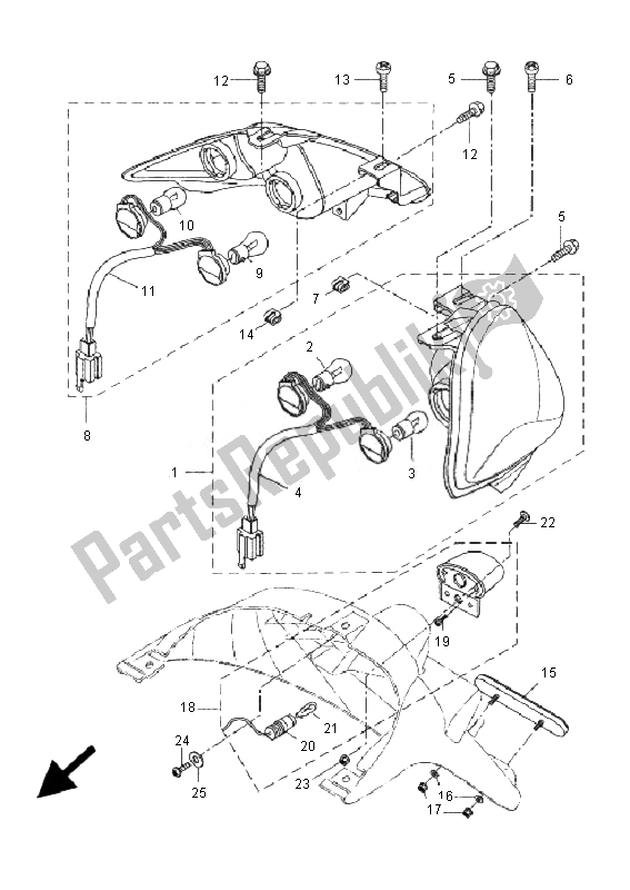 Wszystkie części do ? Wiat? A Tylne Yamaha VP 250 X City 2007