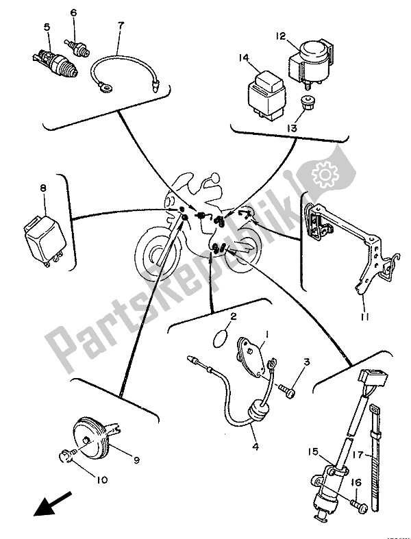 All parts for the Electrical 2 of the Yamaha XTZ 750 Supertenere 1992