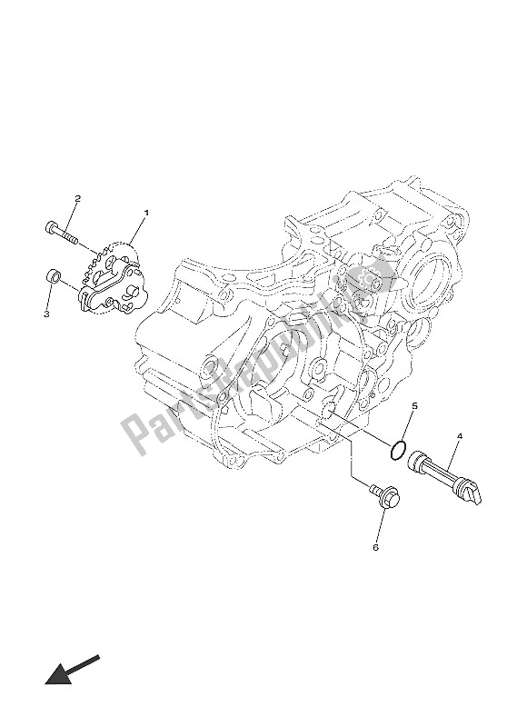 All parts for the Oil Pump of the Yamaha WR 450F 2016