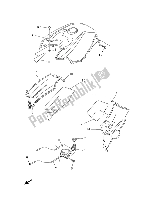 All parts for the Side Cover of the Yamaha YFM 450 Fgpd Grizzly 4X4 2013