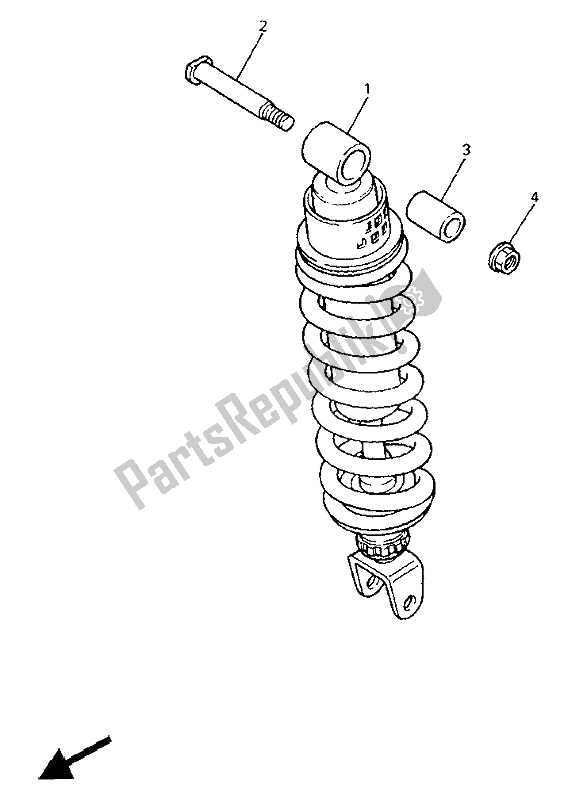 Tutte le parti per il Sospensione Posteriore del Yamaha GTS 1000 1994