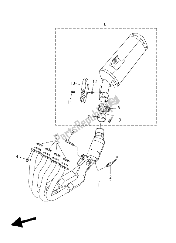 Tutte le parti per il Scarico del Yamaha FZ8 N 800 2011