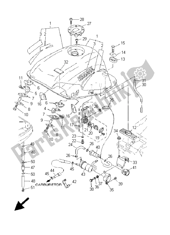 Todas las partes para Depósito De Combustible de Yamaha TDM 850 2000