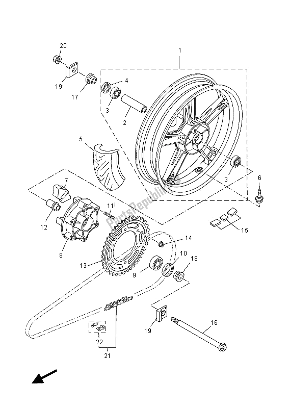 Tutte le parti per il Ruota Posteriore del Yamaha YZF R 125 2012