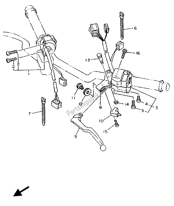 Tutte le parti per il Impugnatura Interruttore E Leva del Yamaha XJ 600S Diversion 1994