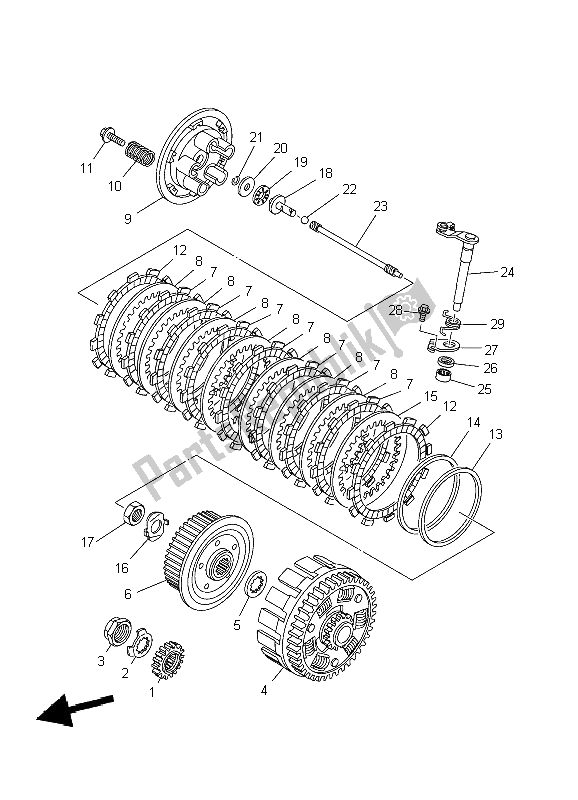 Todas las partes para Embrague de Yamaha WR 250F 2004