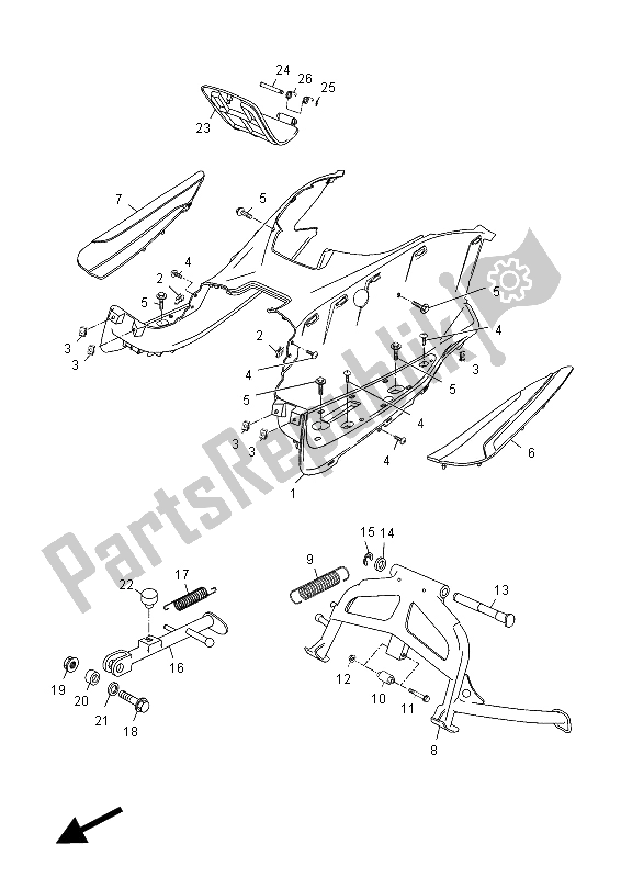 Toutes les pièces pour le Support Et Repose-pieds du Yamaha YP 125R X MAX 2012