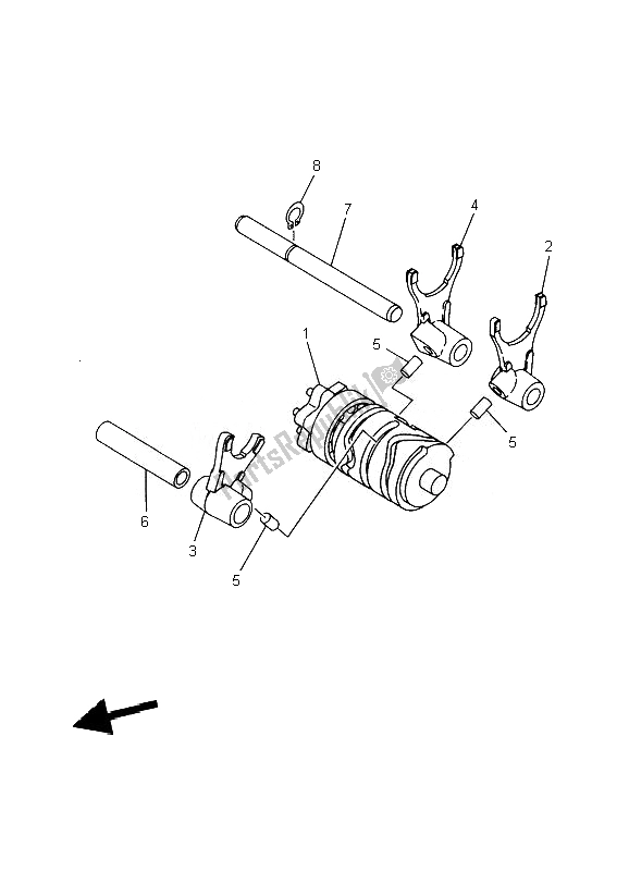 All parts for the Shift Cam & Fork of the Yamaha YZ 85 SW LW 2010