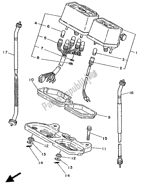 All parts for the Meter of the Yamaha DT 125R 1994