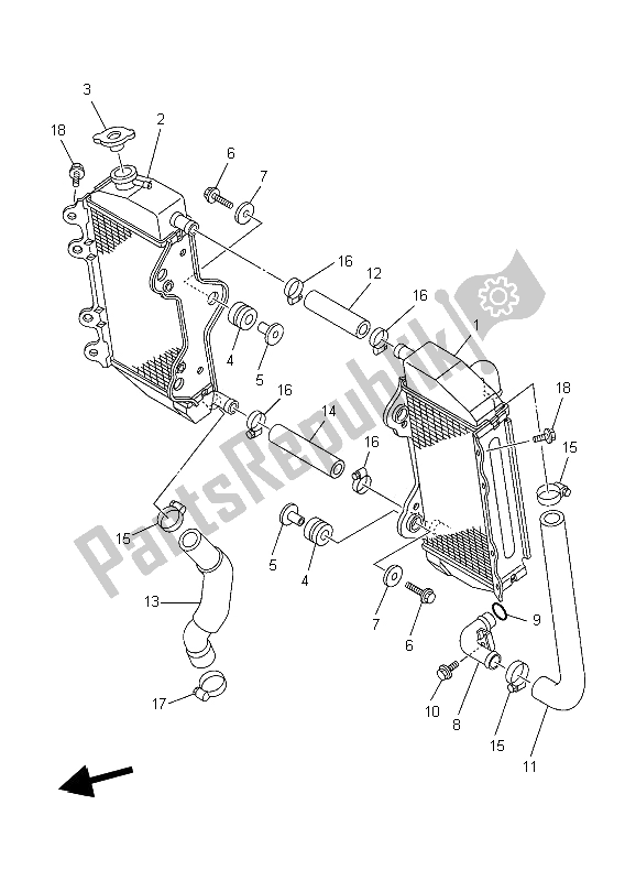 All parts for the Radiator & Hose of the Yamaha WR 250F 2006