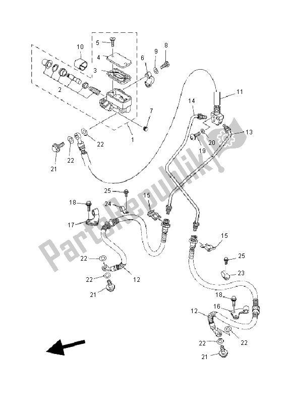 Todas las partes para Cilindro Maestro Delantero de Yamaha YFM 600F Grizzly 4X4 2000