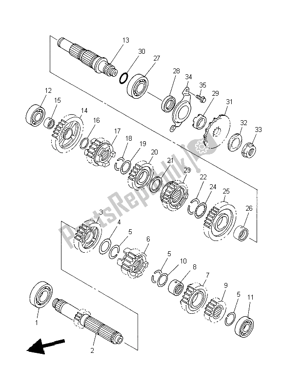 Toutes les pièces pour le Transmission du Yamaha YZ 450F 2009