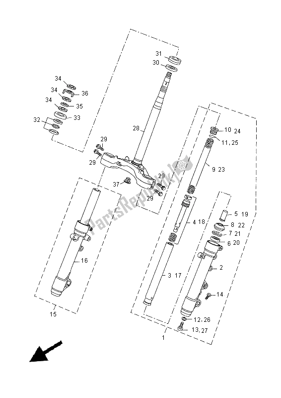 All parts for the Steering of the Yamaha YP 250 RA 2015