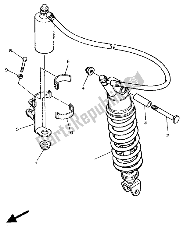 Toutes les pièces pour le Suspension Arrière du Yamaha FZR 1000 1991