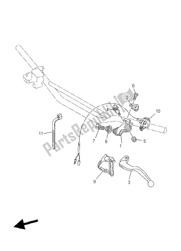 Tutte le parti per il Impugnatura Interruttore E Leva del Yamaha YZ 250 2004