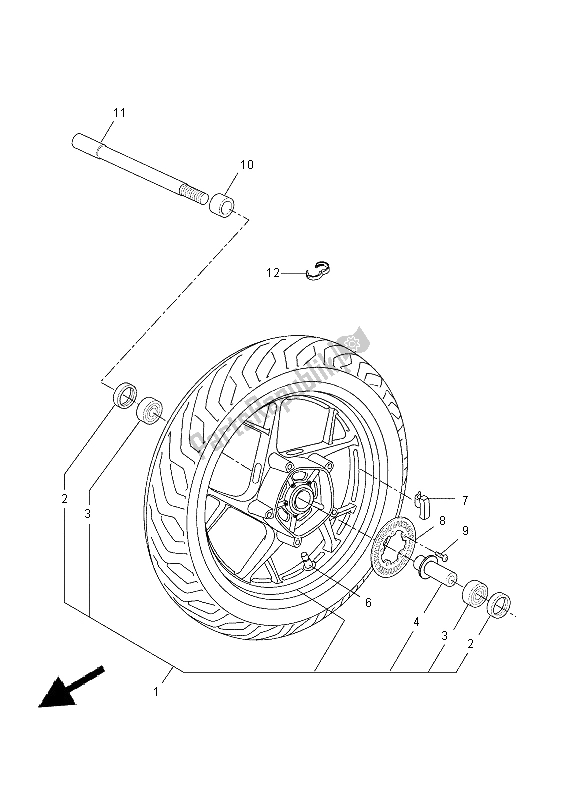 Toutes les pièces pour le Roue Avant du Yamaha YP 125 RA 2015