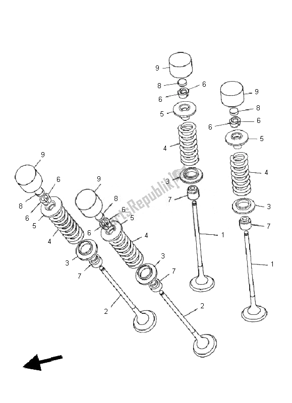 All parts for the Valve of the Yamaha XJ6F 600 2010