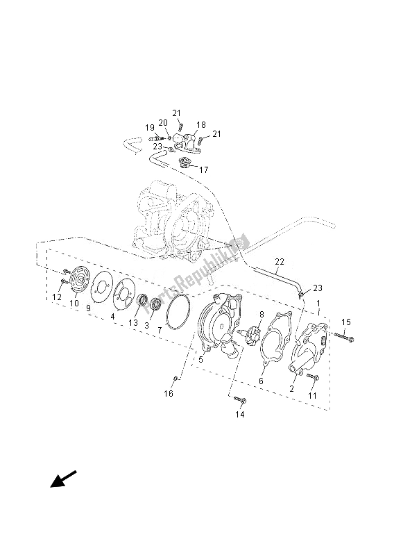 All parts for the Water Pump of the Yamaha YP 125 RA 2013