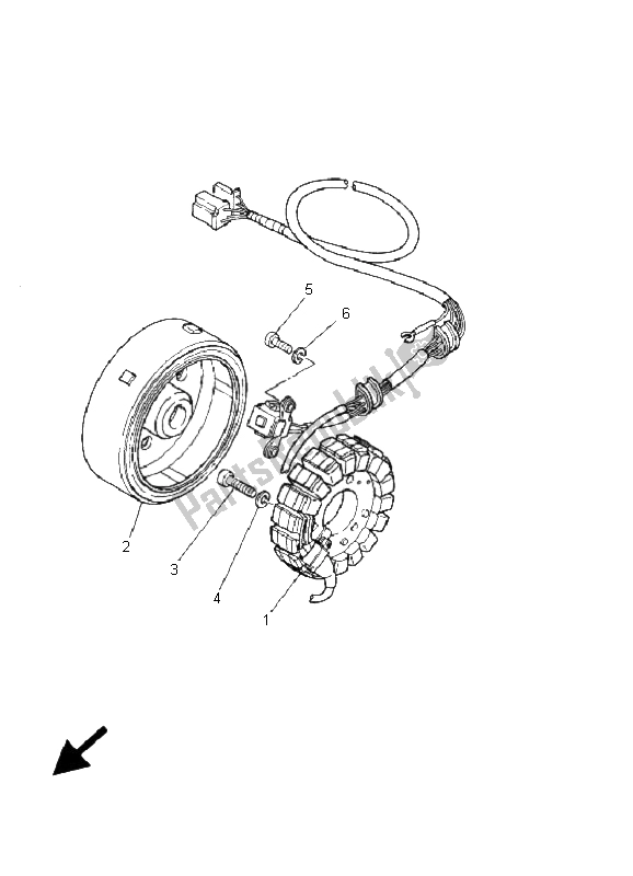 All parts for the Generator of the Yamaha XVS 250 Dragstar 2001
