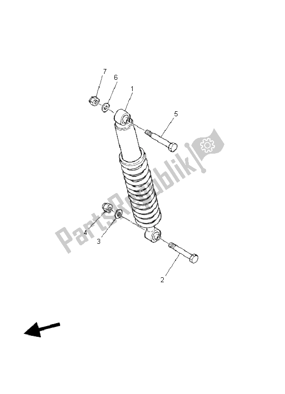 All parts for the Rear Suspension of the Yamaha DT 125X 2006