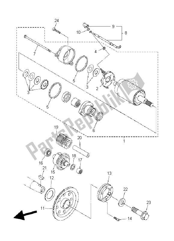 Todas as partes de Iniciante do Yamaha XVS 1300A Midnight Star 2008