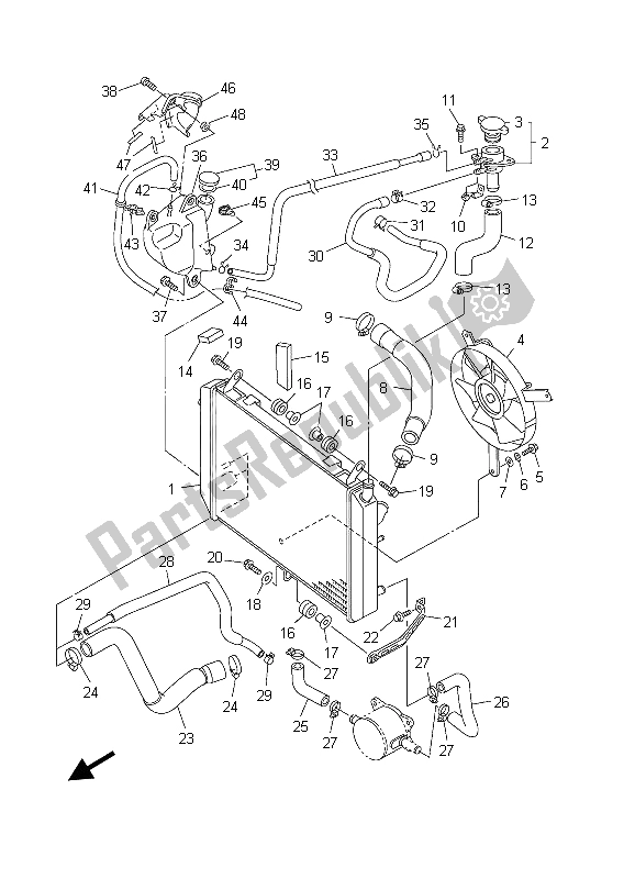 All parts for the Radiator & Hose of the Yamaha FJR 1300A 2003