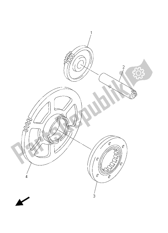 All parts for the Starter of the Yamaha YZF R6 600 2003