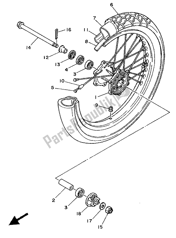 Toutes les pièces pour le Roue Avant du Yamaha XTZ 750 Supertenere 1994