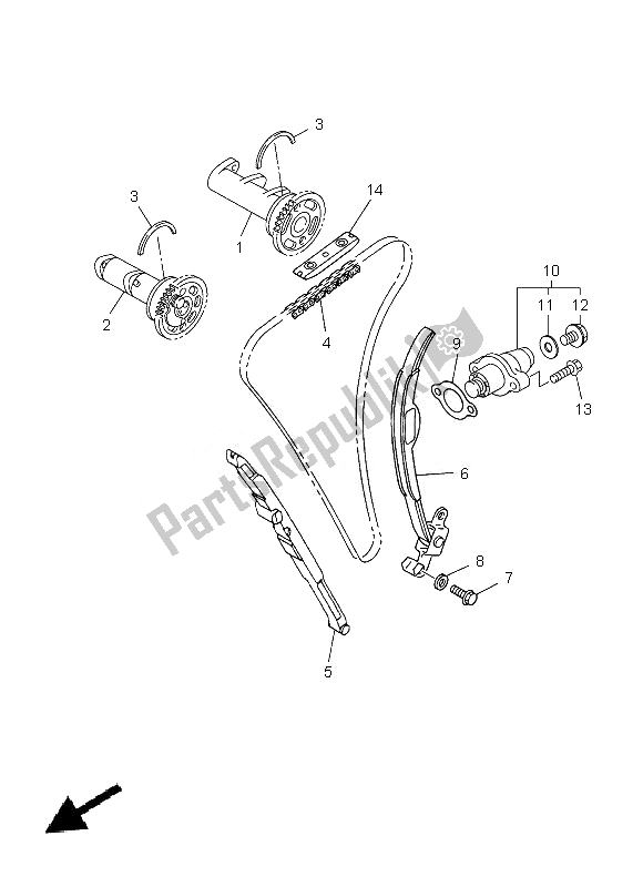 All parts for the Camshaft & Chain of the Yamaha YZ 250F 2013