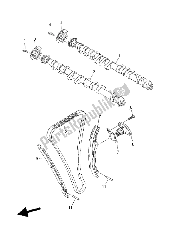 Toutes les pièces pour le Arbre à Cames Et Chaîne du Yamaha FZ1 S Fazer 1000 2006