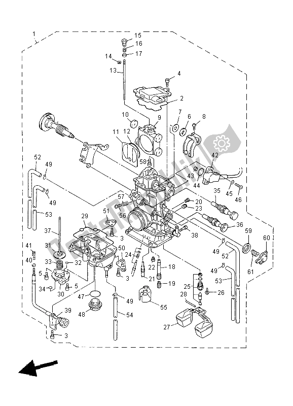 Alle onderdelen voor de Carburator van de Yamaha WR 400F 2000