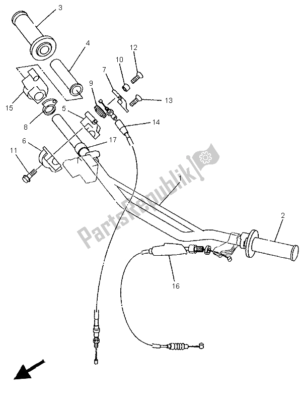 Todas las partes para Manija De Dirección Y Cable de Yamaha YZ 125 LC 1996