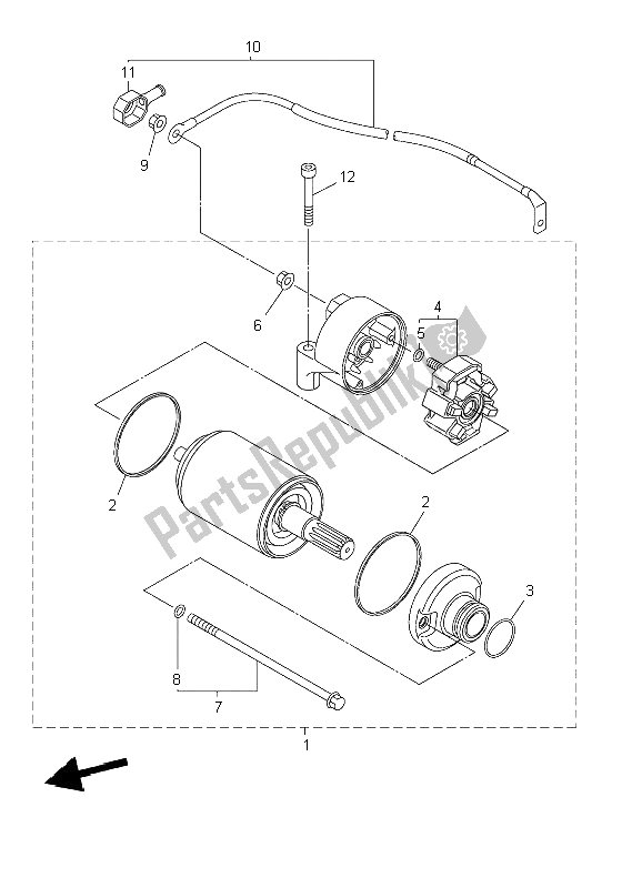 All parts for the Starting Motor of the Yamaha FZ8 SA Fazer 800 2011